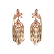 ( champagne)occidental style earrings personality exaggerating diamond multilayer flowers tassel earrings woman trend b
