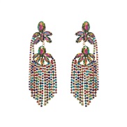 ( Color)occidental style earrings personality exaggerating diamond multilayer flowers tassel earrings woman trend banqu
