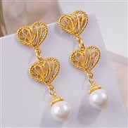 European and American fashion metal simple love temperament exaggerated earrings