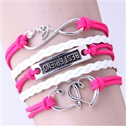 occidental style retro  creative8 Word   Double Alloy fitting handmade multilayer weave personality bracelet