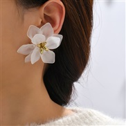fashion  concise high quality wind three-dimensional big flowers temperament ear stud