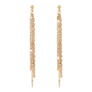 ( Gold)E exaggerating long style earrings  Rhinestone chain tassel personality Earring temperament elegant earring
