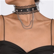 ( black) wind lace chain  butterfly chain leather punk sweet wind Collar