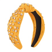 ( yellow)F color Headband  fully-jewelled temperament exaggerating Cloth retro handmade Headband