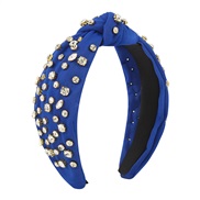 ( sapphire blue )F color Headband  fully-jewelled temperament exaggerating Cloth retro handmade Headband