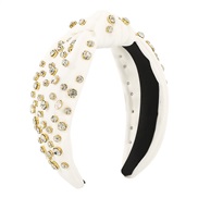 ( white)F color Headband  fully-jewelled temperament exaggerating Cloth retro handmade Headband