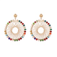 ( Color)handmade surround earrings beads geometryO ear stud samll earrings