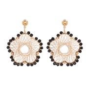 ( black)handmade surround earrings beads geometry flower ear stud samll earrings