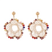 ( Color)handmade surround earrings beads geometry flower ear stud samll earrings