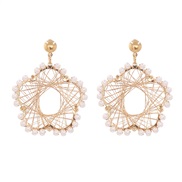 (Pearl )handmade surround earrings beads geometry flower ear stud samll earrings