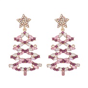 (purple)occidental style christmas christmas tree diamond ear stud creativeearrings