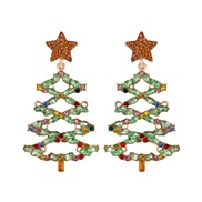 ( green)occidental style christmas christmas tree diamond ear stud creativeearrings