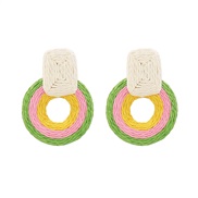 ( Green color)occidental style geometry ear stud personality woman trend fashion earrings