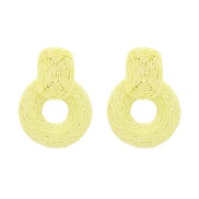 (Ligh  yellow)occidental style geometry ear stud personality woman trend fashion earrings