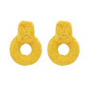 ( yellow)occidental style geometry ear stud personality woman trend fashion earrings