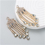 ( white)occidental styleins wind exaggerating diamond tassel earrings woman temperament high earring fully-jewelled All