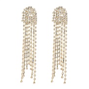 ( whitegold )occidental styleins wind trend super long style earrings woman fashion temperament embed fully-jewelled si