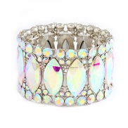 (silvery color )  occidental style fashion all-Purpose fully-jewelled luxurious elasticity bangle