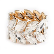 ( Golden white ) occidental style luxurious fashion all-Purpose fully-jewelled elasticity bangle  bracelet