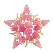 ( Pink)ins occidental style resin flowers Five-pointed star brooch woman lovely trend flowerbrooch