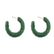 ( green)Autumn and Winter fashion Korean style small fresh velvet weave Word earrings womanins lovely Earring