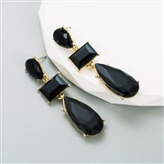 ( black)occidental styleins wind exaggerating personality Alloy diamond geometry earrings woman Japan and Korea samll