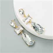 ( white)occidental styleins wind exaggerating personality Alloy diamond geometry earrings woman Japan and Korea samll