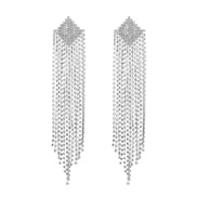 ( whitesilvery )silver claw chain tassel earrings occidental style personality exaggerating temperament earrings woma