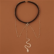 ( Gold)occidental style creative exaggerating elasticity snake long style chain woman  Bohemia trend multilayer chain