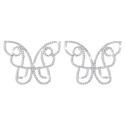 ( White K)E samll romantic butterfly earrings  fully-jewelled personality creative earring