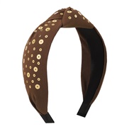 (coffeeg )F occidental style wind retro pure color geometry Headband  Round sequin personality brief classic Headba