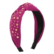 (purple)F occidental style wind retro pure color geometry Headband  Round sequin personality brief classic Headband