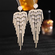 ( Gold  Silver needle)occidental style fashion exaggerating long style flowers tassel earrings silver brilliant zircon