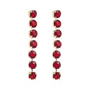 ( red)occidental style trend earrings fashion colorful diamond Alloy Round claw chain long style earring woman personal