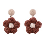 ( brown)Autumn and Winter fashion weave flowers earring occidental style earrings woman elegant Earringearrings