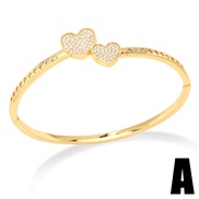 (A)occidental style fashion fashion brief butterfly flowers bangle fashion all-Purpose gilded embed zirconbrk