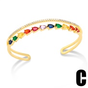 (C)occidental style personality embed color zircon opening bangleins temperament high fashionbrk