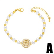 (A)occidental style  personality Pearl chain love bracelet samll retro heart-shapedbrk