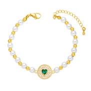 ( green)Pearl bracelet woman samll color zircon love bracelet brk