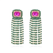 ( Color)occidental style exaggerating wind super long style claw diamond tassel earrings personality claw chain colorful