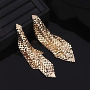 ( Gold) same style Earring occidental style wind temperament exaggerating wind long style earrings atmospheric gold fas