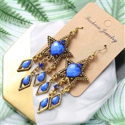 (DC1736 1 sapphire blue )creative personality exaggerating drop diamond  earrings woman  Acrylic retro mixed color occi