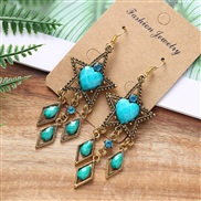(DC1736 3 Lake Blue )creative personality exaggerating drop diamond  earrings woman  Acrylic retro mixed color occident