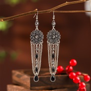 (DC19 2 1 black)occidental style retro multilayer diamond earring  Chinese style fashion Alloy earrings woman long styl