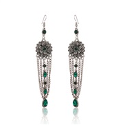 (DC19 2 6 green)occidental style retro multilayer diamond earring  Chinese style fashion Alloy earrings woman long styl