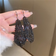 (  black)occidental style fashion exaggerating diamond leaves earrings high earring day Earring woman