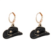 ( black)ins fashion trend Alloy enamel Cowboy earrings woman occidental style earringearrings