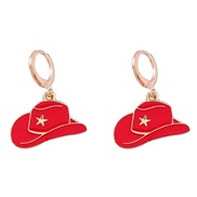 ( red)ins fashion trend Alloy enamel Cowboy earrings woman occidental style earringearrings