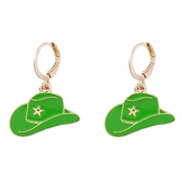 ( green)ins fashion trend Alloy enamel Cowboy earrings woman occidental style earringearrings