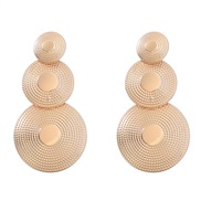 ( Gold)fashion trend multilayer Round pattern Alloy earrings woman Metal occidental style Earringearrings